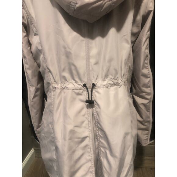 Laundry by Shelli Segal hooded trench coat black/light taupe women's size M - Picture 7 of 11